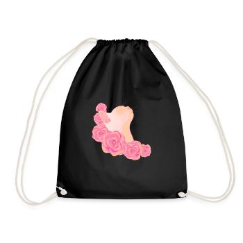 Chat parmi les roses - Sac de sport léger - noir - Devant