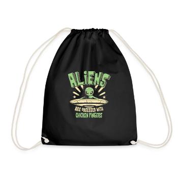 Aliens Are Obsessed With Chicken Fingers Fun - Drawstring Bag - black - Front