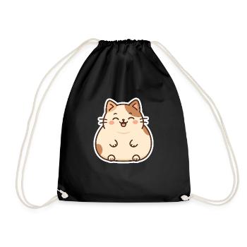 Cute Fat Cat - Turnbeutel - Schwarz - Vorne