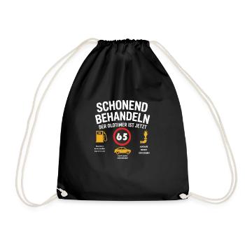 Oldtimer mit 65 – Lustiges Geburtstag Shirt - Turnbeutel - Schwarz - Vorne