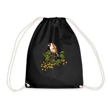 Bunter Vogel - Turnbeutel - Schwarz - Vorne