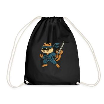 Ninja Chipmunk Stealthy Woodland Warrior - Drawstring Bag - black - Front