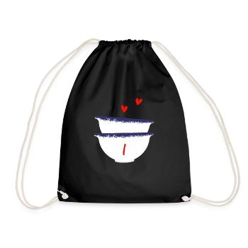 Letter I Breton bowls - Drawstring Bag - black - Front
