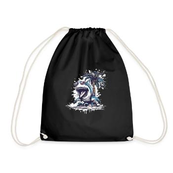 Shark Island Palm Tree - Drawstring Bag - black - Front