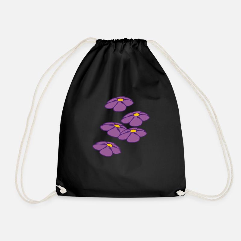 blumen - Drawstring Bag - black
