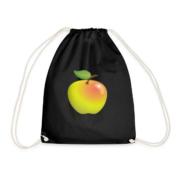 Apple - Drawstring Bag - black - Front
