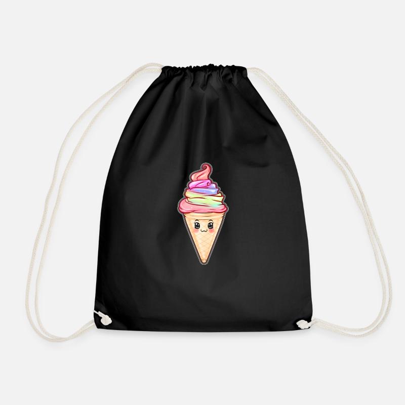 Happy Icecream - Turnbeutel - Schwarz