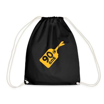 label 90 years - Drawstring Bag - black - Front