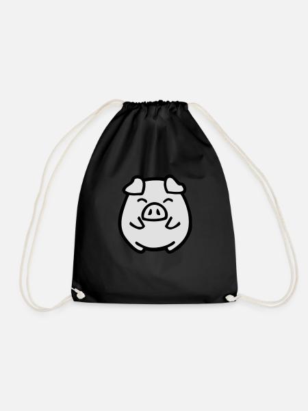 cute pig - Turnbeutel - Schwarz