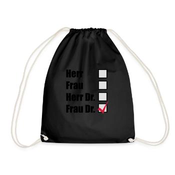 Frau Dr. - Turnbeutel - Schwarz - Vorne