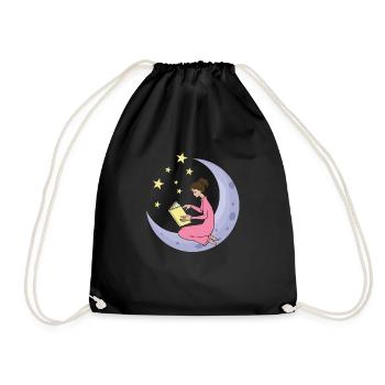 la lune étoiles filles femme apprendre le livre - Sac de sport léger - noir - Devant