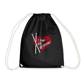 I love the Drummer - ich liebe den Schlagzeuger - Drawstring Bag - black - Front