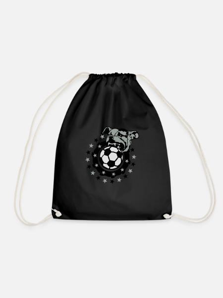 Fußball-Fußball-Club-Logo Hund Pitbull Hund - Turnbeutel - Schwarz
