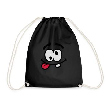 Crazy Smiley Face - Drawstring Bag - black - Front