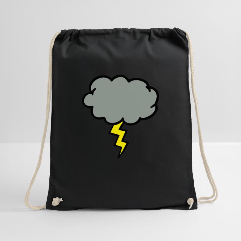 cloud thundercloud lightning thunderbolt Drawstring Bag