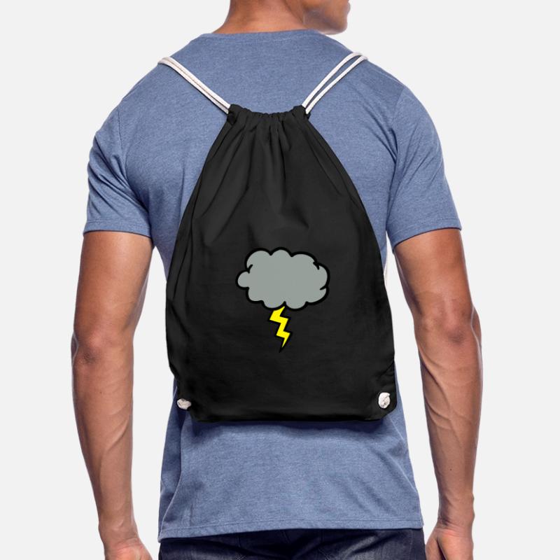 cloud thundercloud lightning thunderbolt Drawstring Bag