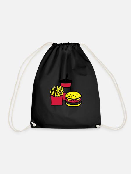 Fast food - Drawstring Bag - black