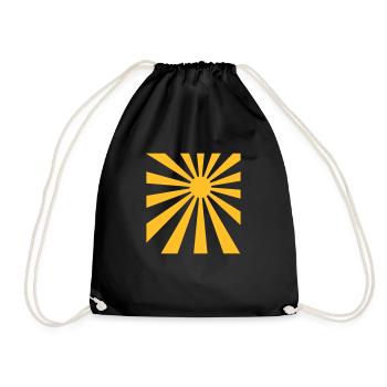 Sonne Strahlen Rechteck Design - Turnbeutel - Schwarz - Vorne