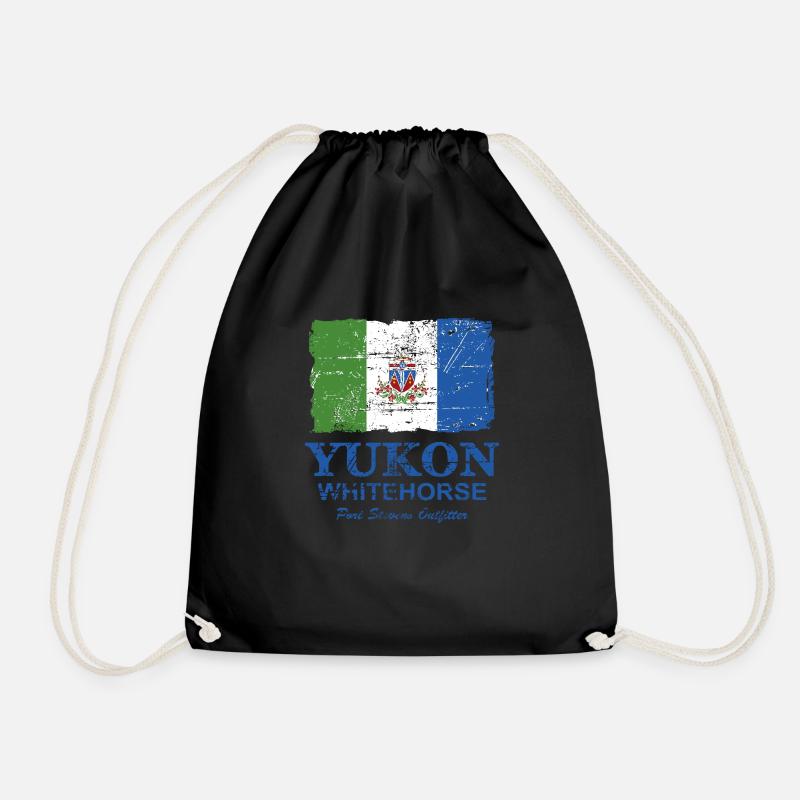 Yukon Flag - Canada - Vintage Look - Turnbeutel - Schwarz