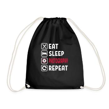 Eat Sleep Photography Repeat - Turnbeutel - Schwarz - Vorne