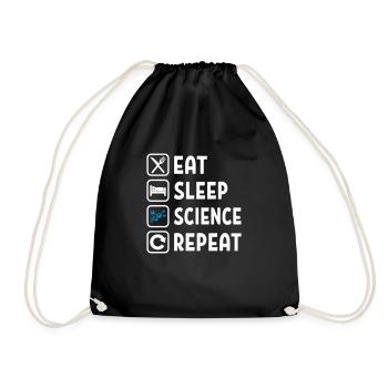 Eat Sleep Science Repeat - Turnbeutel - Schwarz - Vorne