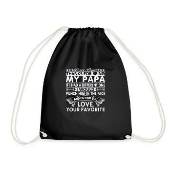 Dear Papa... - Drawstring Bag - black - Front