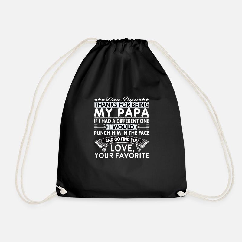 Dear Papa... - Drawstring Bag - black