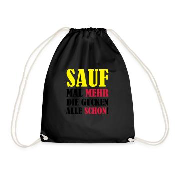 sauf_mal_mehr_02 - Turnbeutel - Schwarz - Vorne