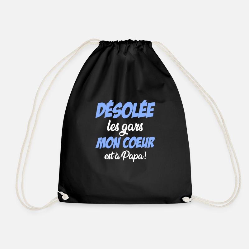 désolée les gars mon coeur est à papa! - Sac de sport léger - noir
