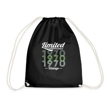 Jahrgang 1970 Geburtstag Geschenk - Turnbeutel - Schwarz - Vorne