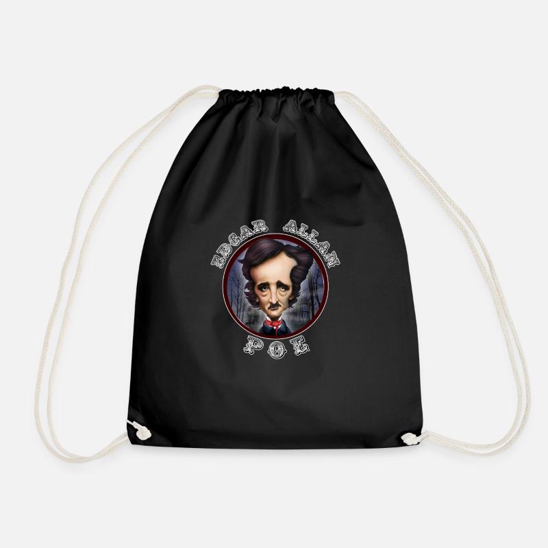 Edgar Allan Poe caricatures - Drawstring Bag - black