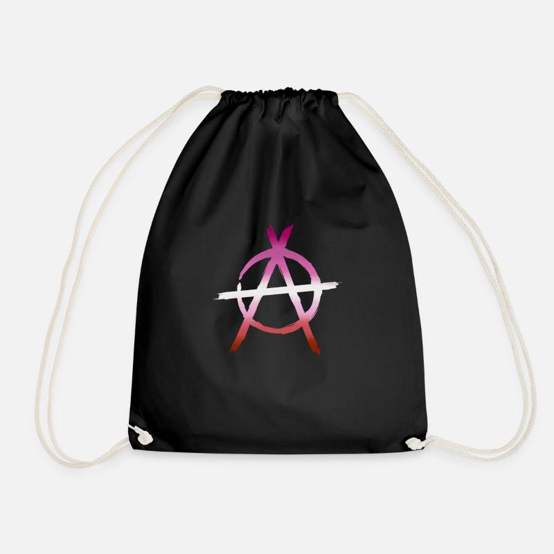 Anarchie A lesbian pride flag - Turnbeutel - Schwarz