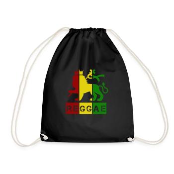 Lion of judah - Reggae - Rot Gelb Grün - Turnbeutel - Schwarz - Vorne