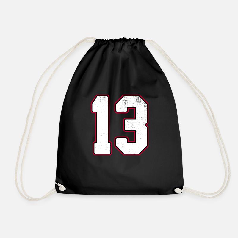 Zahl Thirteen - 13 Classic Vintage Sport - Turnbeutel - Schwarz