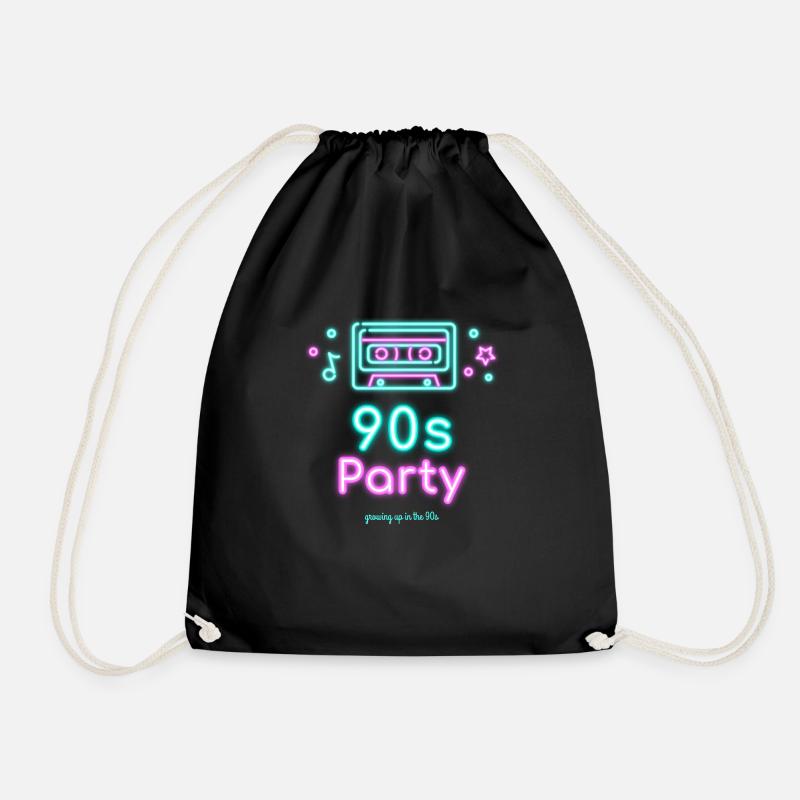 90s Party Neon - Turnbeutel - Schwarz