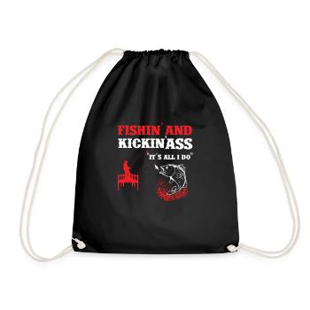 Fishing Fishing Sport Fish Fishing Shirt - Drawstring Bag - black - Front