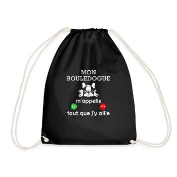 mon bouledogue m'appelle / bouledogue français - Sac de sport léger - noir - Devant
