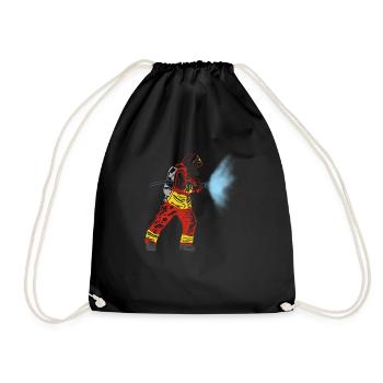 Firefighter volunteer fire brigade - Drawstring Bag - black - Front