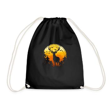 Cerf Sillhouette - Sac de sport léger - noir - Devant