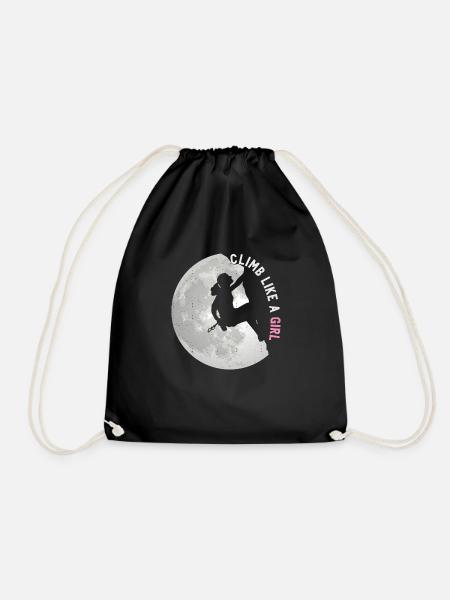 Climb Like A Girl Mountaineering Girls Climbing - Drawstring Bag - black