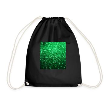 Funkelnder grüner Glitter - Turnbeutel - Schwarz - Vorne