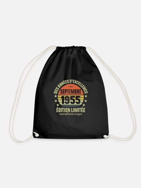 Anniversaire Millésime Fabriqué en Septembre 1955 - Sac de sport léger - noir
