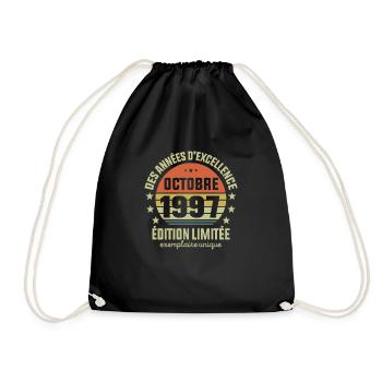 Anniversaire Millésime Fabriqué en Octobre 1997 - Sac de sport léger - noir - Devant