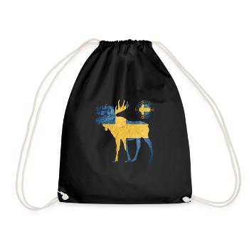 Sweden Sverige Norden Skandinavia Viking Graffitti - Drawstring Bag - black - Front