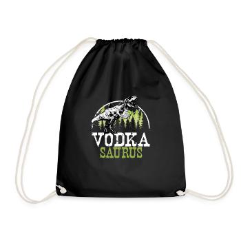 Vodka Saurus Dinosaurier Lustige Wodka Lemon Trex - Turnbeutel - Schwarz - Vorne