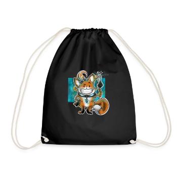 Prost Mahlzeit mit Fuchs - Turnbeutel - Schwarz - Vorne