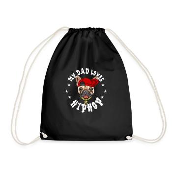 French Bulldog - Drawstring Bag - black - Front