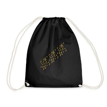 gold rain, gold, golden rain, cool idea - Drawstring Bag - black - Front