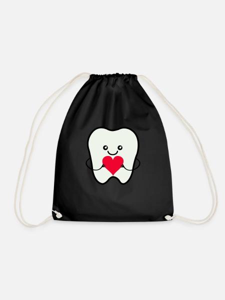 Zahn Smile Love - Turnbeutel - Schwarz