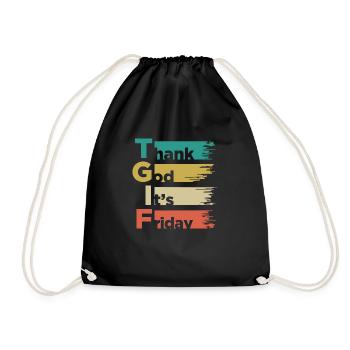 Dieu merci, c’est vendredi - Sac de sport léger - noir - Devant